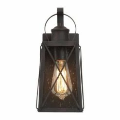 Best deal 😀 12.5" Metal/Glass "X" Outdoor Wall Lamp - LNC Black ⭐ -Outdoor Lighting Store unnamed file 5003