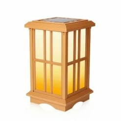 Wholesale 👍 15.6" Solar Zen LED Outdoor Lantern White/Amber Light - Techko Maid 🌟