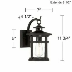 Flash Sale ⌛ Franklin Iron Works Callaway 11 3/4" High Black Outdoor Lantern Wall Light 👍 -Outdoor Lighting Store unnamed file 5013