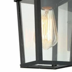 Flash Sale 👍 11.8" Metal/Glass Outdoor Wall Lamp Black - LNC 😉 -Outdoor Lighting Store unnamed file 5016