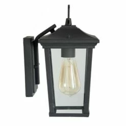 Flash Sale 👍 11.8" Metal/Glass Outdoor Wall Lamp Black - LNC 😉 -Outdoor Lighting Store unnamed file 5018