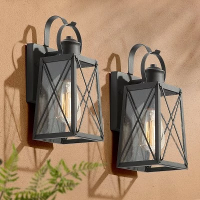 Top 10 🎉 2pk 12.5" Metal/Glass "X" Outdoor Lamps - LNC Rusty 😀 3 Top 10 🎉 2pk 12.5" Metal/Glass "X" Outdoor Lamps - LNC Rusty 😀