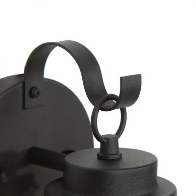 Wholesale 🎉 2pk Metal/Glass Globe Outdoor Wall Lamps - LNC Black 🌟 6 Wholesale 🎉 2pk Metal/Glass Globe Outdoor Wall Lamps - LNC Black 🌟 - Image 4