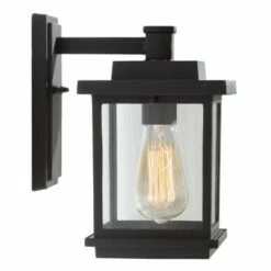Cheap ⌛ 10.6" Metal/Glass Outdoor Lamp Black - LNC 🥰 -Outdoor Lighting Store unnamed file 5046