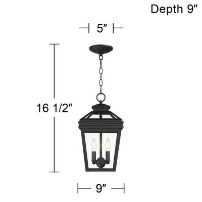 Cheapest ๐ John Timberland Traditional Outdoor Ceiling Light Hanging Black Lantern 16 1/2" Clear Glass for Exterior House Porch Patio Deck โจ 9 Cheapest ๐ John Timberland Traditional Outdoor Ceiling Light Hanging Black Lantern 16 1/2" Clear Glass for Exterior House Porch Patio Deck โจ - Image 7