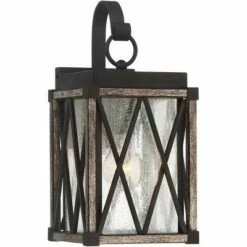 Hot Sale 😀 Possini Euro Design Rustic Outdoor Wall Light Fixture Bronze Wood Finish 13 1/2" Clear Seedy Glass Lantern for Exterior House Porch Patio ✨ -Outdoor Lighting Store unnamed file 515