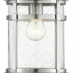 Coupon ⭐ Franklin Iron Works Industrial Outdoor Lighting Hanging Lantern Chrome 13 1/2" Clear Seedy Glass for Exterior House Porch Patio 🔥 -Outdoor Lighting Store unnamed file 540