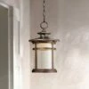 Cheap 🎉 Franklin Iron Works Rustic Outdoor Ceiling Light Hanging Lantern LED Bronze 13 1/2" Clear Seedy Glass for Exterior Porch Patio 🔥 -Outdoor Lighting Store unnamed file 544