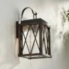 Cheap ✨ Possini Euro Design Rustic Outdoor Wall Light Fixture Bronze Wood Finish 16 1/2" Clear Seedy Glass Lantern for Exterior House Porch Patio 😀