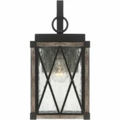 Cheap ✨ Possini Euro Design Rustic Outdoor Wall Light Fixture Bronze Wood Finish 16 1/2" Clear Seedy Glass Lantern for Exterior House Porch Patio 😀 -Outdoor Lighting Store unnamed file 550