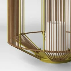 Flash Sale ❤️ Tumbler Basket Weave Outdoor Lantern with LED Candle Gold - Project 62™ 🎉 -Outdoor Lighting Store unnamed file 557