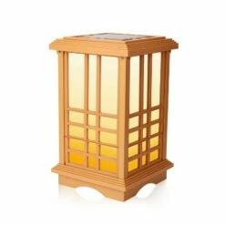 Discount 🛒 15.6" Solar Zen LED Outdoor Lantern Amber/White Light - Techko Maid 🛒
