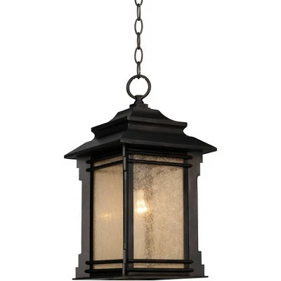 Best Sale 🤩 Franklin Iron Works Rustic Outdoor Ceiling Light Hanging Lantern Walnut Bronze 19 1/4" Frosted Glass Damp Rated for Porch Patio ⭐ 4 Best Sale 🤩 Franklin Iron Works Rustic Outdoor Ceiling Light Hanging Lantern Walnut Bronze 19 1/4" Frosted Glass Damp Rated for Porch Patio ⭐ - Image 3