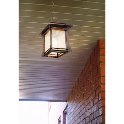 Best Sale 🤩 Franklin Iron Works Rustic Outdoor Ceiling Light Hanging Lantern Walnut Bronze 19 1/4" Frosted Glass Damp Rated for Porch Patio ⭐ 6 Best Sale 🤩 Franklin Iron Works Rustic Outdoor Ceiling Light Hanging Lantern Walnut Bronze 19 1/4" Frosted Glass Damp Rated for Porch Patio ⭐ - Image 5