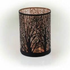 Buy 🔥 Alpine Corporation 9" Indoor/Outdoor Branching Tree Décor with Tungsten Lights and Timer Black 🧨