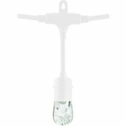 Cheapest ⭐ 24ct Classic Café Integrated LED Bulb Outdoor String Lights White - White Wire - Enbrighten 😍