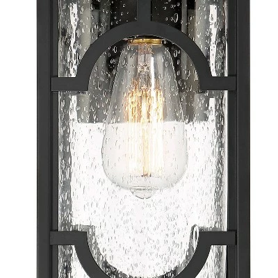 Wholesale 🥰 Franklin Iron Works Contemporary Lantern Outdoor Wall Light Fixture Black 17 1/2" Clear Seedy Glass for Exterior House Porch Patio ❤️ 2 Wholesale 🥰 Franklin Iron Works Contemporary Lantern Outdoor Wall Light Fixture Black 17 1/2" Clear Seedy Glass for Exterior House Porch Patio ❤️ - Image 2