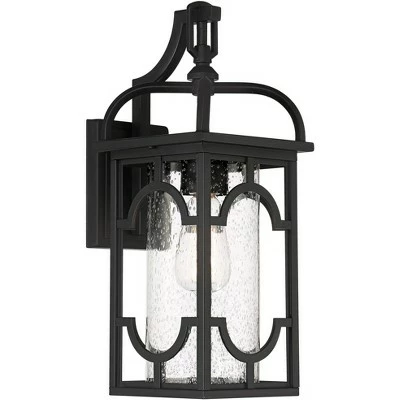 Wholesale 🥰 Franklin Iron Works Contemporary Lantern Outdoor Wall Light Fixture Black 17 1/2" Clear Seedy Glass for Exterior House Porch Patio ❤️ 5 Wholesale 🥰 Franklin Iron Works Contemporary Lantern Outdoor Wall Light Fixture Black 17 1/2" Clear Seedy Glass for Exterior House Porch Patio ❤️ - Image 5