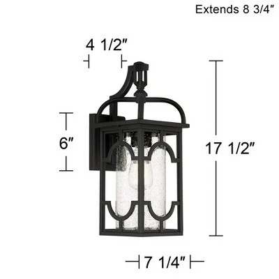 Wholesale 🥰 Franklin Iron Works Contemporary Lantern Outdoor Wall Light Fixture Black 17 1/2" Clear Seedy Glass for Exterior House Porch Patio ❤️ 7 Wholesale 🥰 Franklin Iron Works Contemporary Lantern Outdoor Wall Light Fixture Black 17 1/2" Clear Seedy Glass for Exterior House Porch Patio ❤️ - Image 7