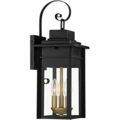 Promo 😉 Franklin Iron Works Industrial Outdoor Wall Light Fixture Warm Brass Black Metal 19" Clear Glass Exterior House Patio Outside Deck 🌟 -Outdoor Lighting Store unnamed file 601