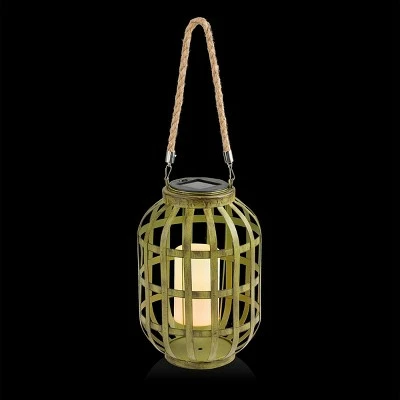 Promo 🔔 Alpine Corporation 10" Metal Outdoor Lantern with Flickering LED Light Green 🔥 4 Promo 🔔 Alpine Corporation 10" Metal Outdoor Lantern with Flickering LED Light Green 🔥 - Image 2