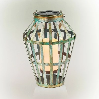 Best Sale ⌛ Alpine Corporation 10" Metal Outdoor Lantern with Flickering LED Light Gray 👏 4 Best Sale ⌛ Alpine Corporation 10" Metal Outdoor Lantern with Flickering LED Light Gray 👏 - Image 3