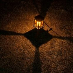 Best reviews of 🎁 Alpine Corporation Set of 6 Outdoor Solar Powered Hanging/Stake Lanterns Black 🎉 -Outdoor Lighting Store unnamed file 666