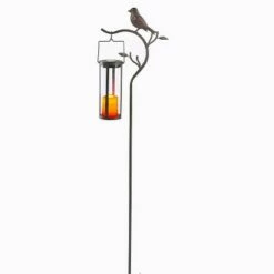 Discount ❤️ 17.5" Provence Bird Stake with Hanging/Tabletop Solar Outdoor Lantern Brown - Smart Solar 🎉 -Outdoor Lighting Store unnamed file 671