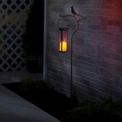 Discount ❤️ 17.5" Provence Bird Stake with Hanging/Tabletop Solar Outdoor Lantern Brown - Smart Solar 🎉 -Outdoor Lighting Store unnamed file 675