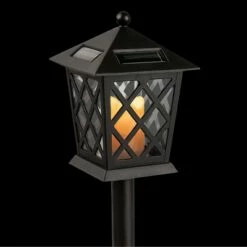 Brand new 💯 Alpine Corporation Set of 4 Outdoor Solar Powered Pathway LED Light Stakes Black ⌛ -Outdoor Lighting Store unnamed file 688