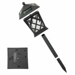 Brand new 💯 Alpine Corporation Set of 4 Outdoor Solar Powered Pathway LED Light Stakes Black ⌛ -Outdoor Lighting Store unnamed file 690