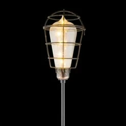 Top 10 ⭐ Alpine Corporation Set of 2 Outdoor Solar Powered Edison Bulb Garden LED Stakes Black 🌟