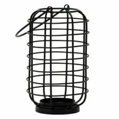 Hot Sale 👍 Black Round Metal Wire Pillar Candle Holder with Handle - Foreside Home & Garden ⭐
