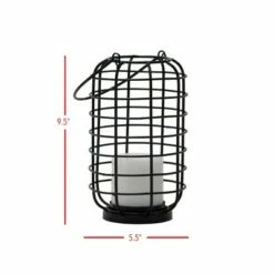 Hot Sale 👍 Black Round Metal Wire Pillar Candle Holder with Handle - Foreside Home & Garden ⭐ -Outdoor Lighting Store unnamed file 706