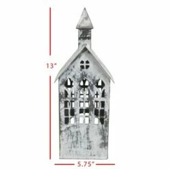 Promo 😍 Large White Metal Candle Luminary - Foreside Home & Garden 💯 -Outdoor Lighting Store unnamed file 729