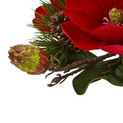 Coupon π Nearly Natural Red Magnolia and Pine Candelabrum - Red β¨ 3 Coupon π Nearly Natural Red Magnolia and Pine Candelabrum - Red β¨ - Image 2