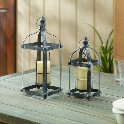 Wholesale 🌟 18" Bradford Metal Outdoor Lantern Set Black - Smart Living 👏 2 Wholesale 🌟 18" Bradford Metal Outdoor Lantern Set Black - Smart Living 👏 - Image 2
