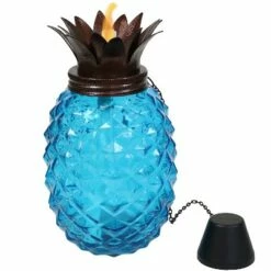 Coupon 🛒 Sunnydaze Decor Sunnydaze Outdoor Adjustable Height 3-in-1 Glass Tropical Pineapple Torches with Connected Snuffs and Metal Poles - Blue - 2pk ⭐ -Outdoor Lighting Store unnamed file 780