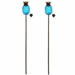 Coupon 🛒 Sunnydaze Decor Sunnydaze Outdoor Adjustable Height 3-in-1 Glass Tropical Pineapple Torches with Connected Snuffs and Metal Poles - Blue - 2pk ⭐ -Outdoor Lighting Store unnamed file 781