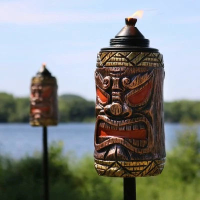 Best Pirce 👍 Sunnydaze Decor Sunnydaze Outdoor 3-in-1 Adjustable Height Tiki Face Patio and Lawn Torch Light Set - 4pk 🛒 4 Best Pirce 👍 Sunnydaze Decor Sunnydaze Outdoor 3-in-1 Adjustable Height Tiki Face Patio and Lawn Torch Light Set - 4pk 🛒 - Image 2