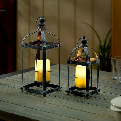 Wholesale 🌟 18" Bradford Metal Outdoor Lantern Set Black - Smart Living 👏 4 Wholesale 🌟 18" Bradford Metal Outdoor Lantern Set Black - Smart Living 👏 - Image 4