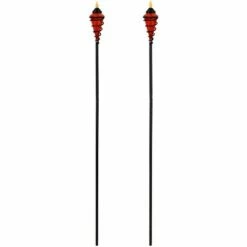Flash Sale 😍 Sunnydaze Decor Sunnydaze Outdoor Adjustable Height Glass and Metal Swirl Patio and Lawn Citronella Torch Set - Red - 2pk 👏 -Outdoor Lighting Store unnamed file 825