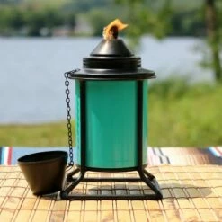 Promo ⌛ Sunnydaze Decor Sunnydaze Outdoor Metal Patio Deck Poolside Lawn Tabletop Citronella Torch Set - Green, Blue, Orange, and Brown - 8pc 😉 -Outdoor Lighting Store unnamed file 831