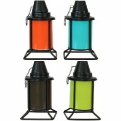 Promo ⌛ Sunnydaze Decor Sunnydaze Outdoor Metal Patio Deck Poolside Lawn Tabletop Citronella Torch Set - Green, Blue, Orange, and Brown - 8pc 😉 -Outdoor Lighting Store unnamed file 832
