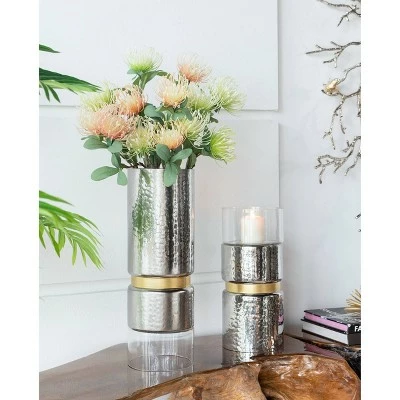 Best deal ✔️ Clear & Mercury Candle Holder - Silver - A&B Home 🌟 4 Best deal ✔️ Clear & Mercury Candle Holder - Silver - A&B Home 🌟 - Image 4