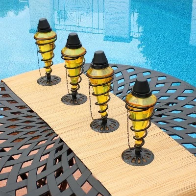 Coupon 🌟 Sunnydaze Decor Sunnydaze Outdoor Tabletop Glass and Metal Swirl Patio Table and Lawn Citronella Torch Set - Yellow - 8pk 👍 5 Coupon 🌟 Sunnydaze Decor Sunnydaze Outdoor Tabletop Glass and Metal Swirl Patio Table and Lawn Citronella Torch Set - Yellow - 8pk 👍 - Image 3