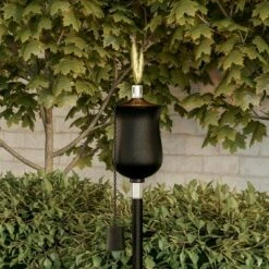 New ✨ Nature Spring 45" Adjustable Black Metal Flame Torch Lamp ❤️ -Outdoor Lighting Store unnamed file 873