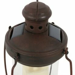 Budget 🌟 Sunnydaze Decor Sunnydaze Outdoor Antique Style Hanging Solar Lantern Light with LED Light and Candle - 12" - Bronze 🥰 -Outdoor Lighting Store unnamed file 910