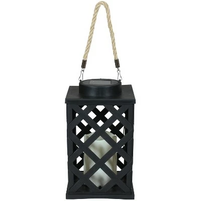 Top 10 💯 Sunnydaze Decor Sunnydaze Outdoor Modern Crosshatch Hanging Tabletop Solar LED Rustic Farmhouse Decorative Candle Lantern - 9" - Black ⌛ 7 Top 10 💯 Sunnydaze Decor Sunnydaze Outdoor Modern Crosshatch Hanging Tabletop Solar LED Rustic Farmhouse Decorative Candle Lantern - 9" - Black ⌛ - Image 5