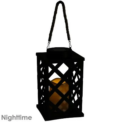 Top 10 💯 Sunnydaze Decor Sunnydaze Outdoor Modern Crosshatch Hanging Tabletop Solar LED Rustic Farmhouse Decorative Candle Lantern - 9" - Black ⌛ 8 Top 10 💯 Sunnydaze Decor Sunnydaze Outdoor Modern Crosshatch Hanging Tabletop Solar LED Rustic Farmhouse Decorative Candle Lantern - 9" - Black ⌛ - Image 6